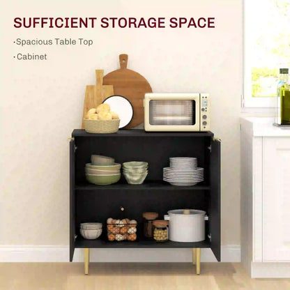 Modern Kitchen Storage Cabinet, Adjustable Shelves, Metal Legs, Black Bar Cabinets at Gallery Canada
