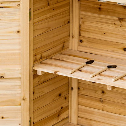 Wood Garden Shed, Compact Outdoor Storage Cabinet, Natural Sheds at Gallery Canada