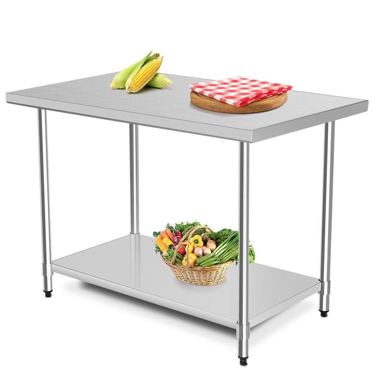 30 x 48 Inch Stainless Steel Table Commercial Kitchen Worktable, Silver Kitchen Tools at Gallery Canada
