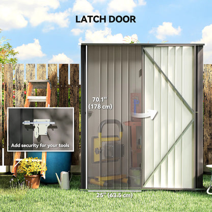 5' x 3' Outdoor Storage Shed, Steel Garden Shed, Lockable Door, Light Grey Sheds at Gallery Canada