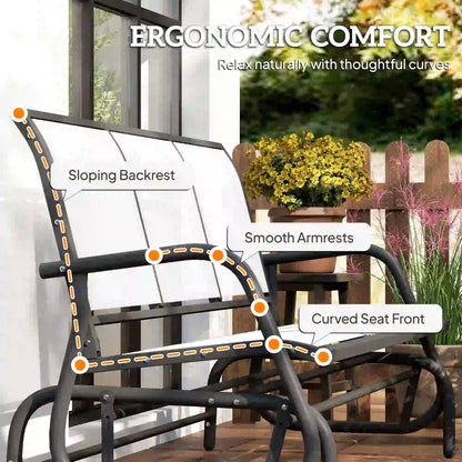 3-Seat Outdoor Glider Chair, Steel Frame, Sling Fabric, Cream Outdoor Gliders at Gallery Canada