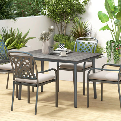 47 Outdoor Dining Table, Aluminium Frame, HDPE Top, Dark Grey Patio Dinning Tables at Gallery Canada