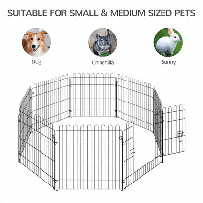 24inch 8-Panel Foldable Dog Playpen, Black Houses, Kennels & Pens at Gallery Canada