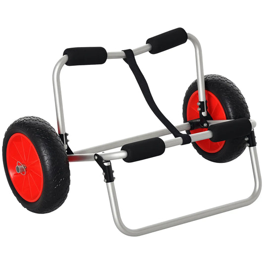198LBS Kayak Cart, Foldable Canoe Dolly, Aluminum Frame, Silver Kayak Carts Silver, Black, Red at Gallery Canada