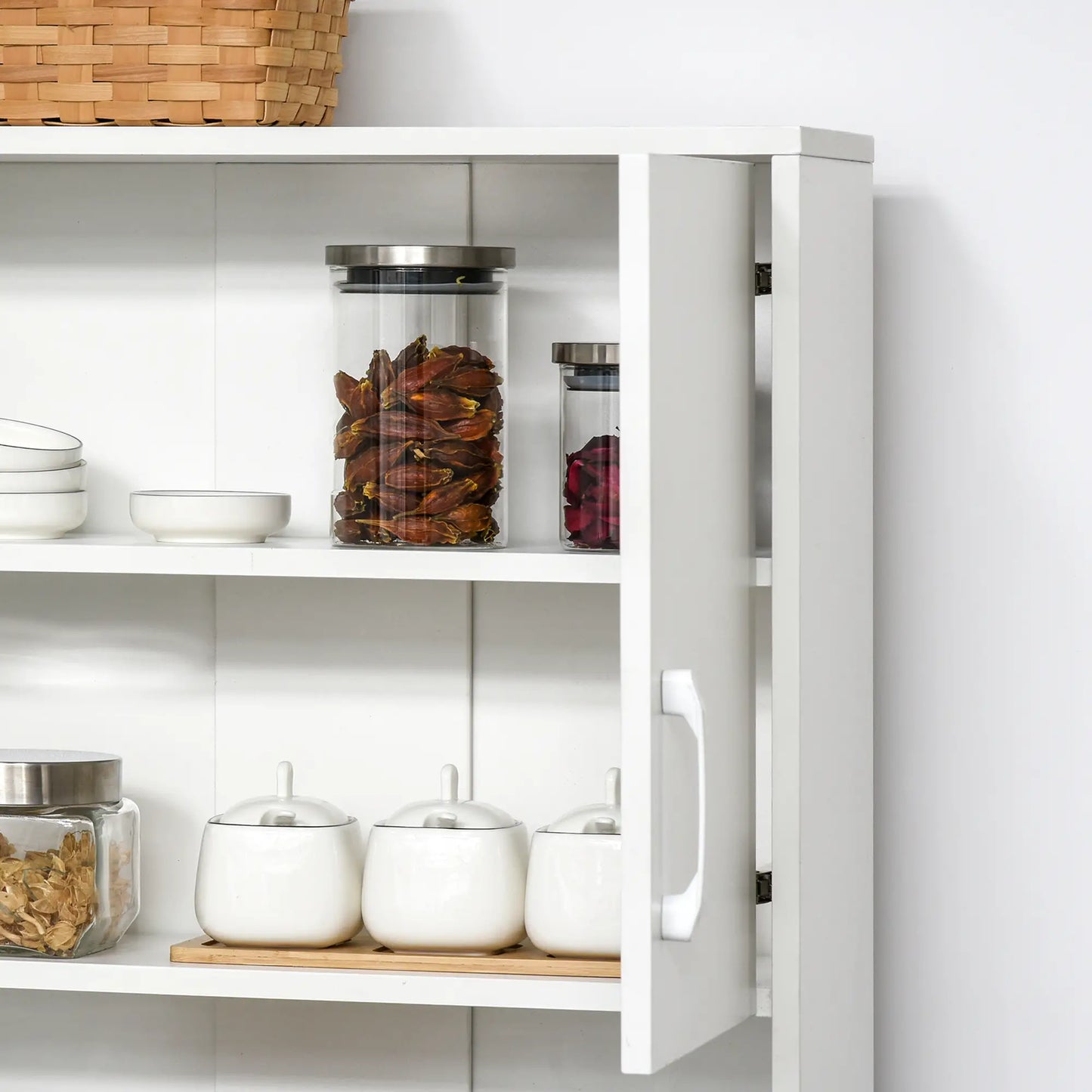 Modern Kitchen Cupboard, Storage Cabinet Hutch, 2 Cabinets, 3 Drawers, White Kitchen Pantry Cabinets at Gallery Canada