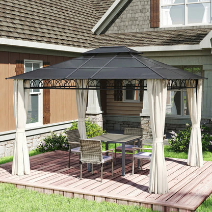 10' x 12' Outdoor Gazebo, Double Roof Hardtop With Polycarbonate Roof Gazebos at Gallery Canada