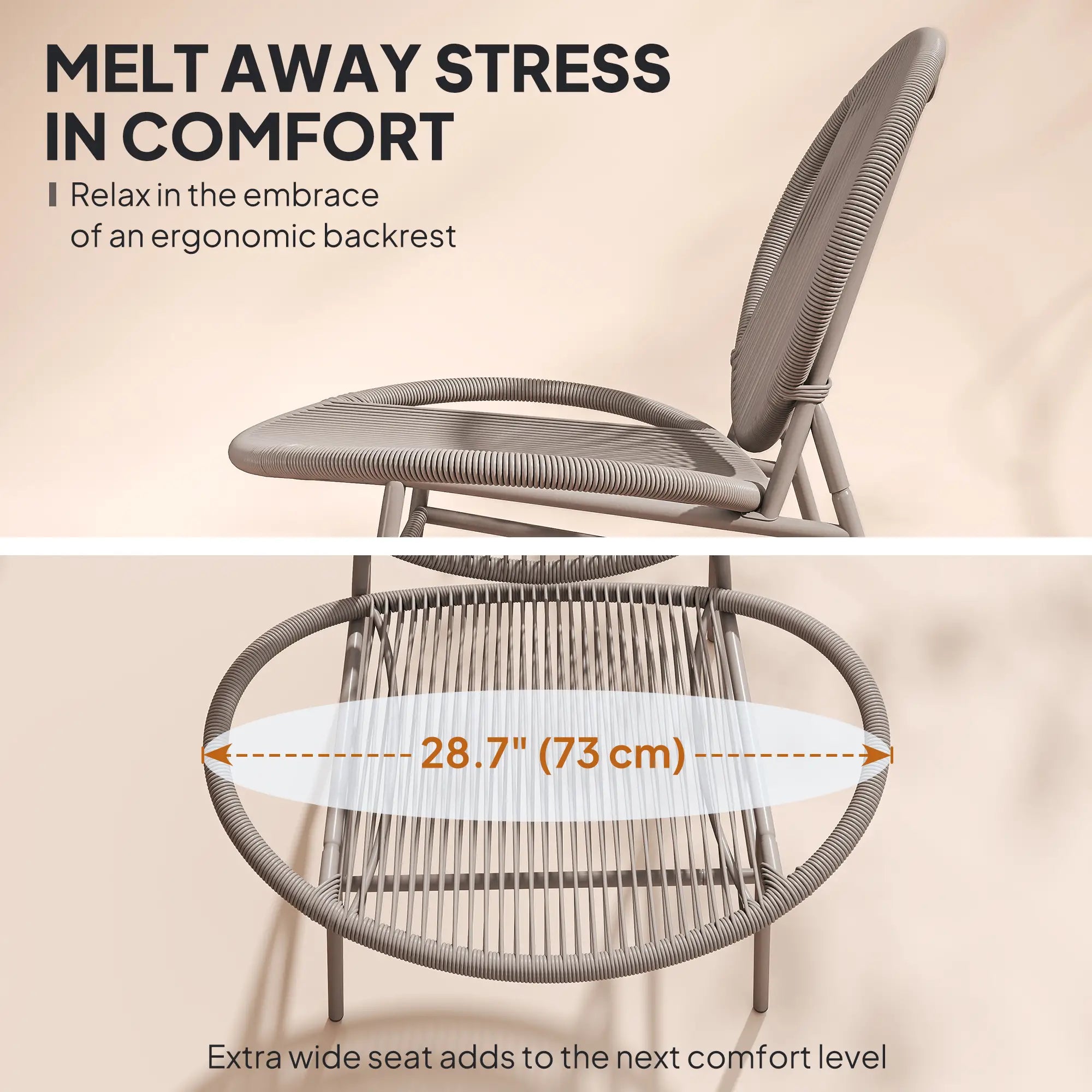 Rattan Bistro Set, 3 Piece Wicker Patio Furniture, Light Grey Bistro Sets at Gallery Canada