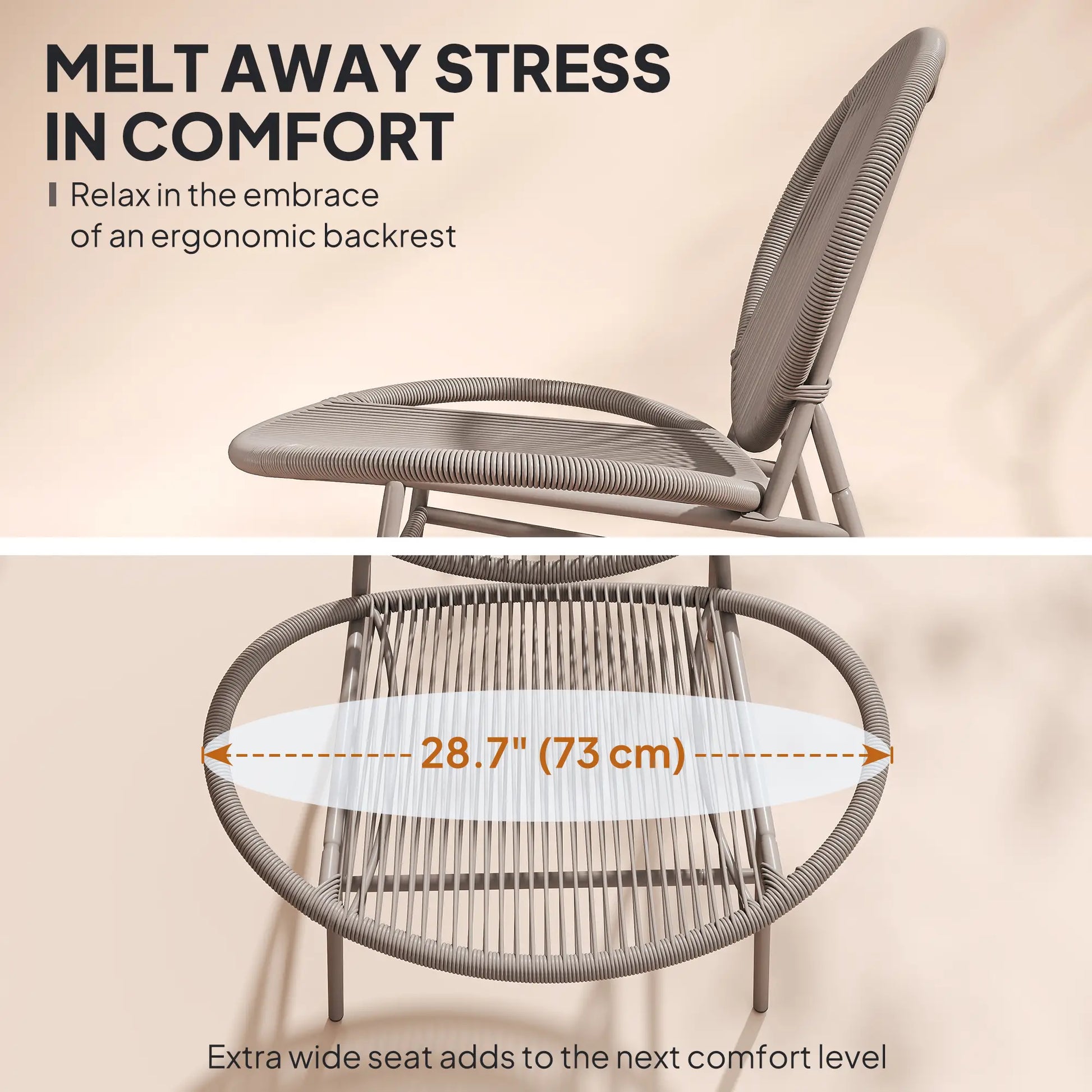 Rattan Bistro Set, 3 Piece Wicker Patio Furniture, Light Grey Bistro Sets at Gallery Canada