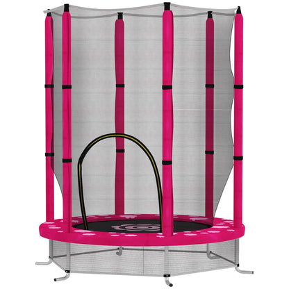 55" Toddler Trampoline, Safety Enclosure Net, Indoor Outdoor, Ages 3-6, Pink Trampolines Pink at Gallery Canada