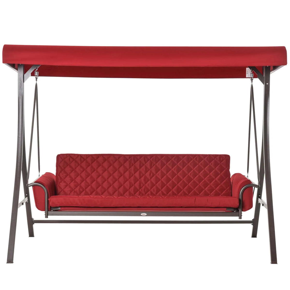 Porch Swing Bed, 3 Person, 2-In-1 Convertible Patio Bench With Canopy, Red Patio Swings with Stand at Gallery Canada