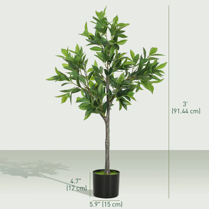 Fake Plants Set of 2, Lifelike Laurel Artificial Trees, 345 PEVA Leaves, Indoor Outdoor Decor, Green Artificial Trees at Gallery Canada
