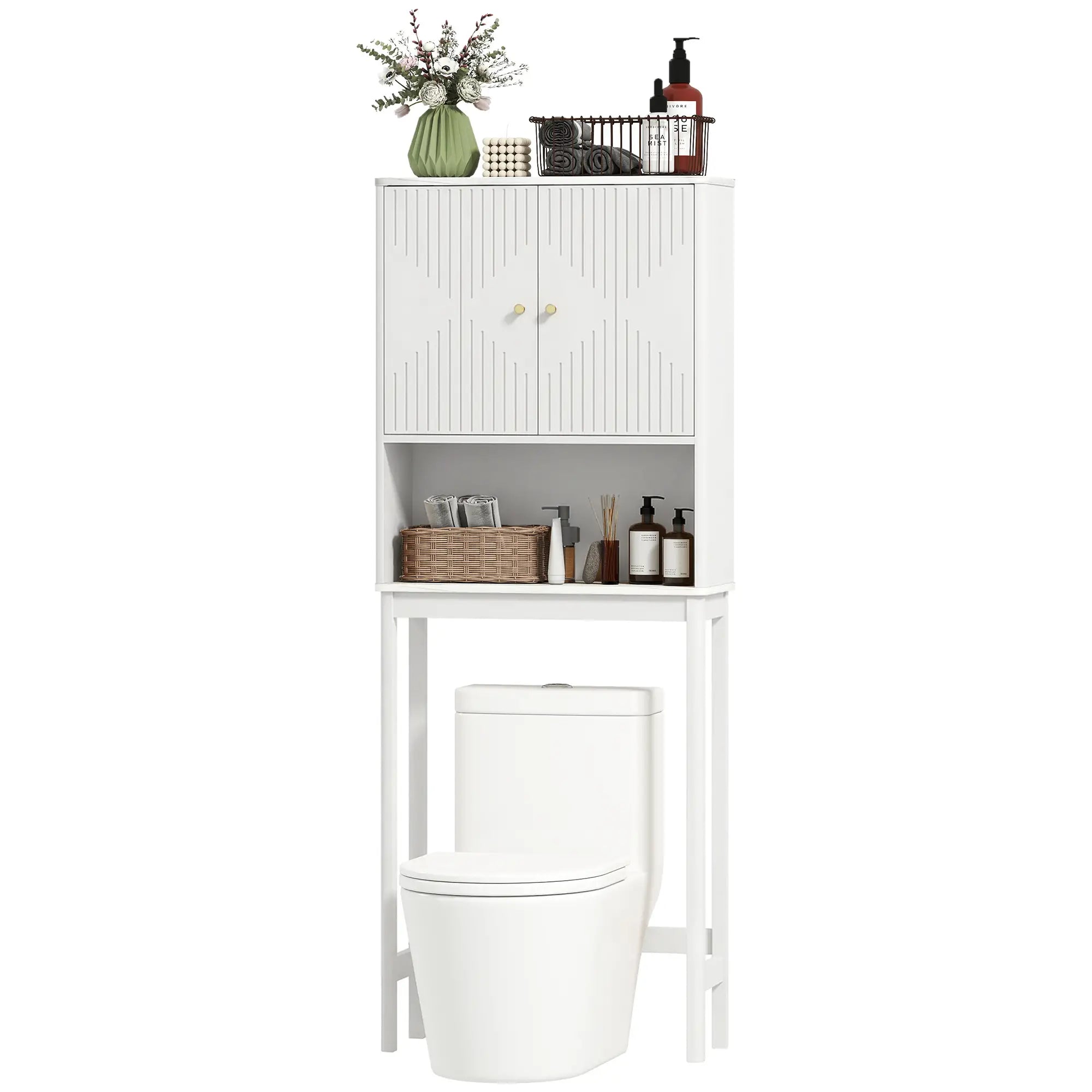 Over The Toilet Storage Cabinet, Adjustable Shelf, Open Shelf, White Over The Toilet Storage White at Gallery Canada