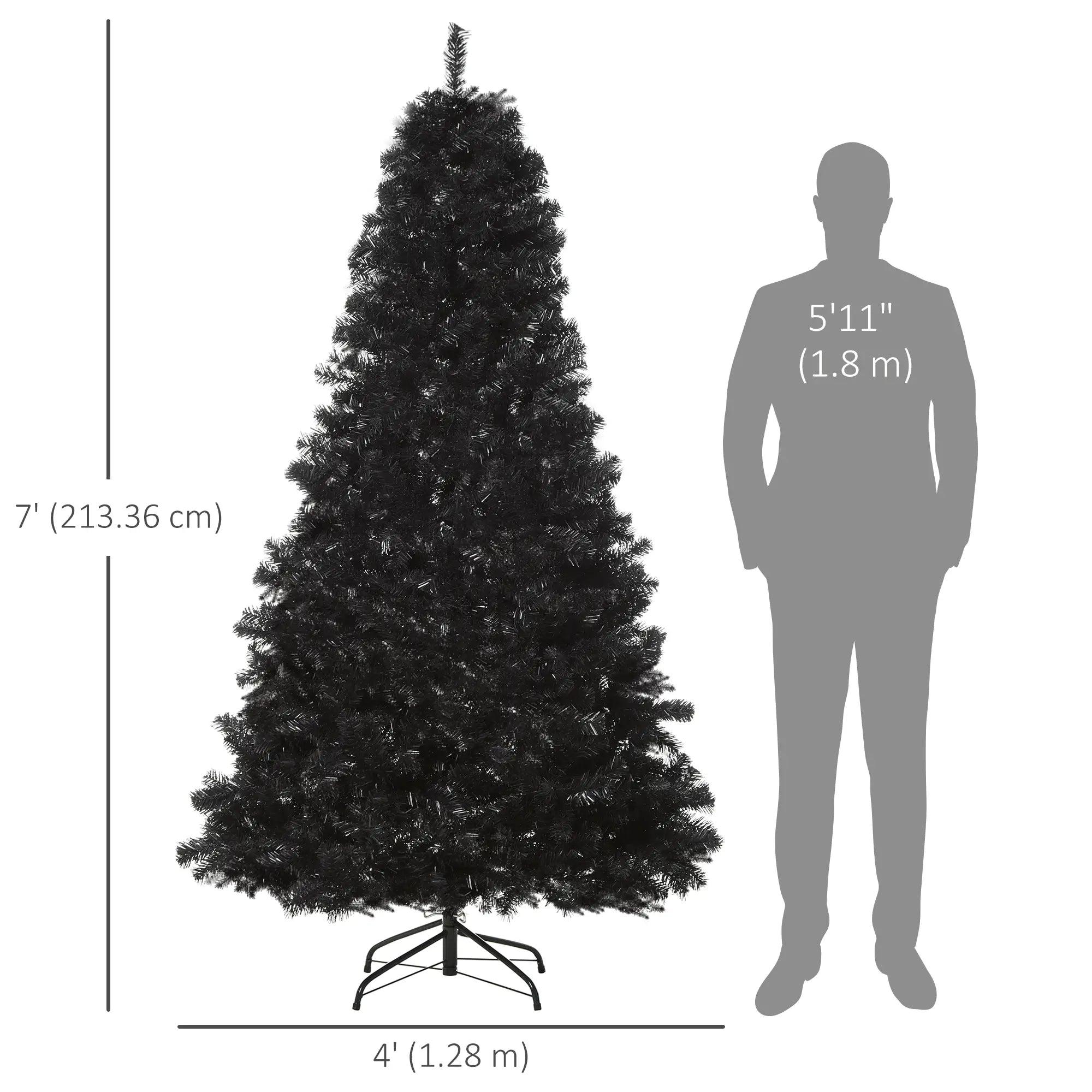 7ft Artificial Christmas Tree, Indoor Holiday Decoration, Black Artificial Christmas Trees at Gallery Canada