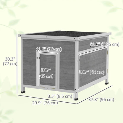 Wooden Duck Coop, Rabbit Hutch With Openable Roof, Removable Floor, Grey Chicken Coops at Gallery Canada