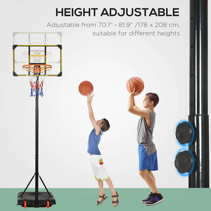 Portable Basketball Hoop, 6ft-7ft Adjustable, Wheels, 28" Backboard, Youth Basketball at Gallery Canada