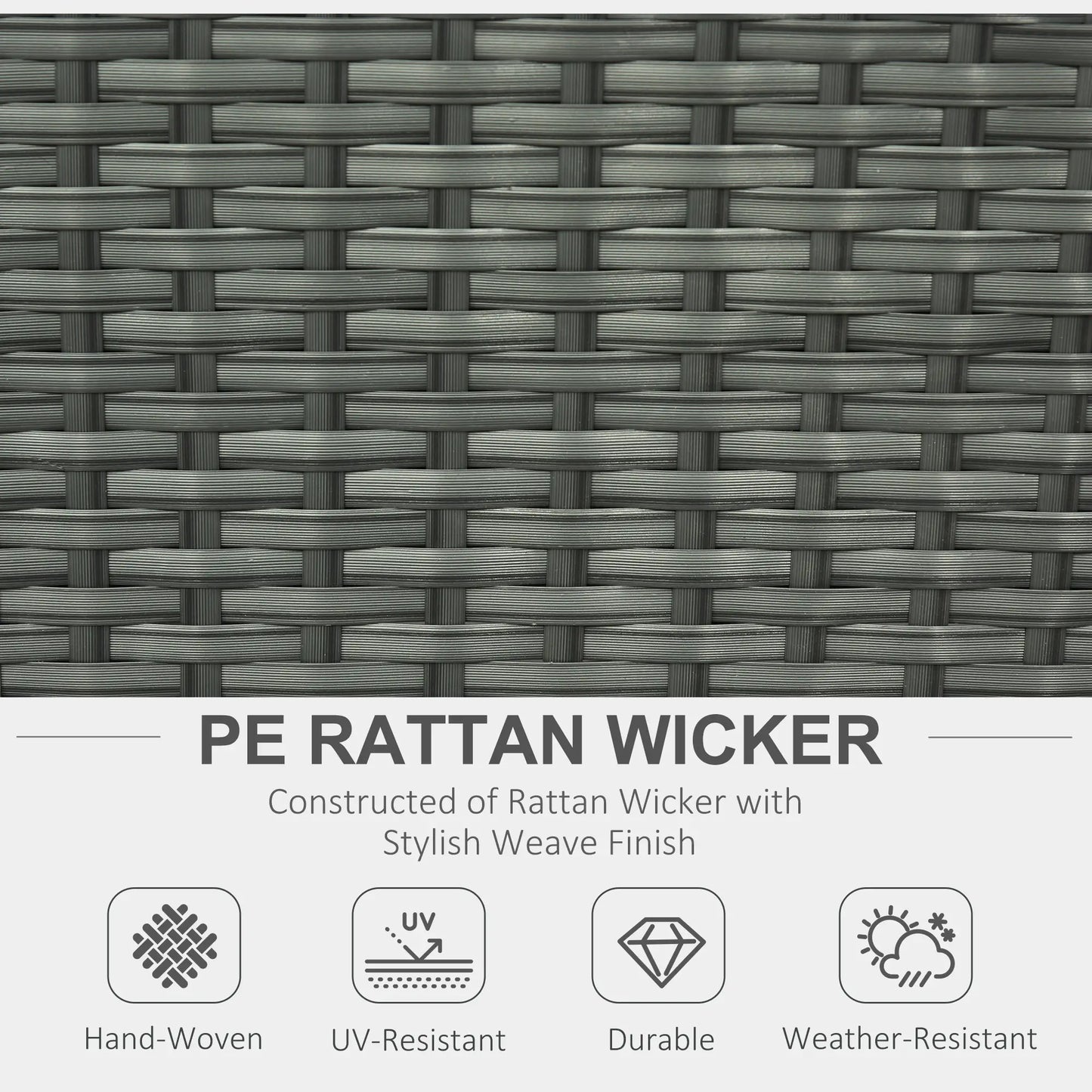 6-Piece PE Wicker Patio Sectional Set, Sofa, 2 Chairs, 2 Footstools, Table, Orange Patio Furniture Sets at Gallery Canada