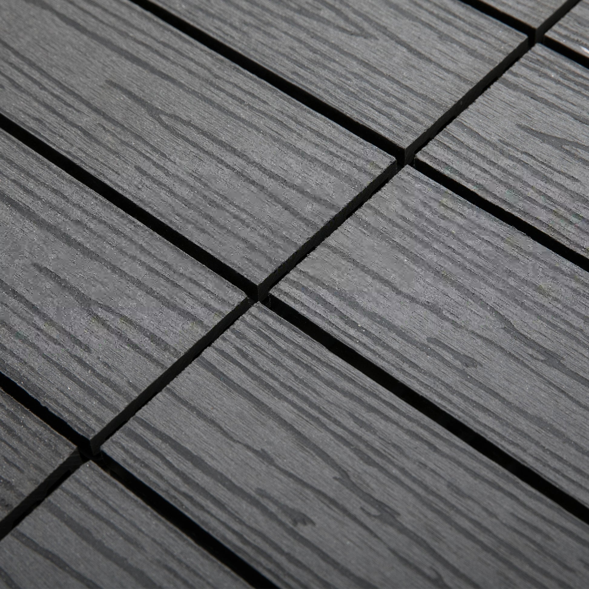 Outdoor Tiles, 11 Pack 12" x 12" WPC Interlocking Deck Tiles Deck Tiles at Gallery Canada