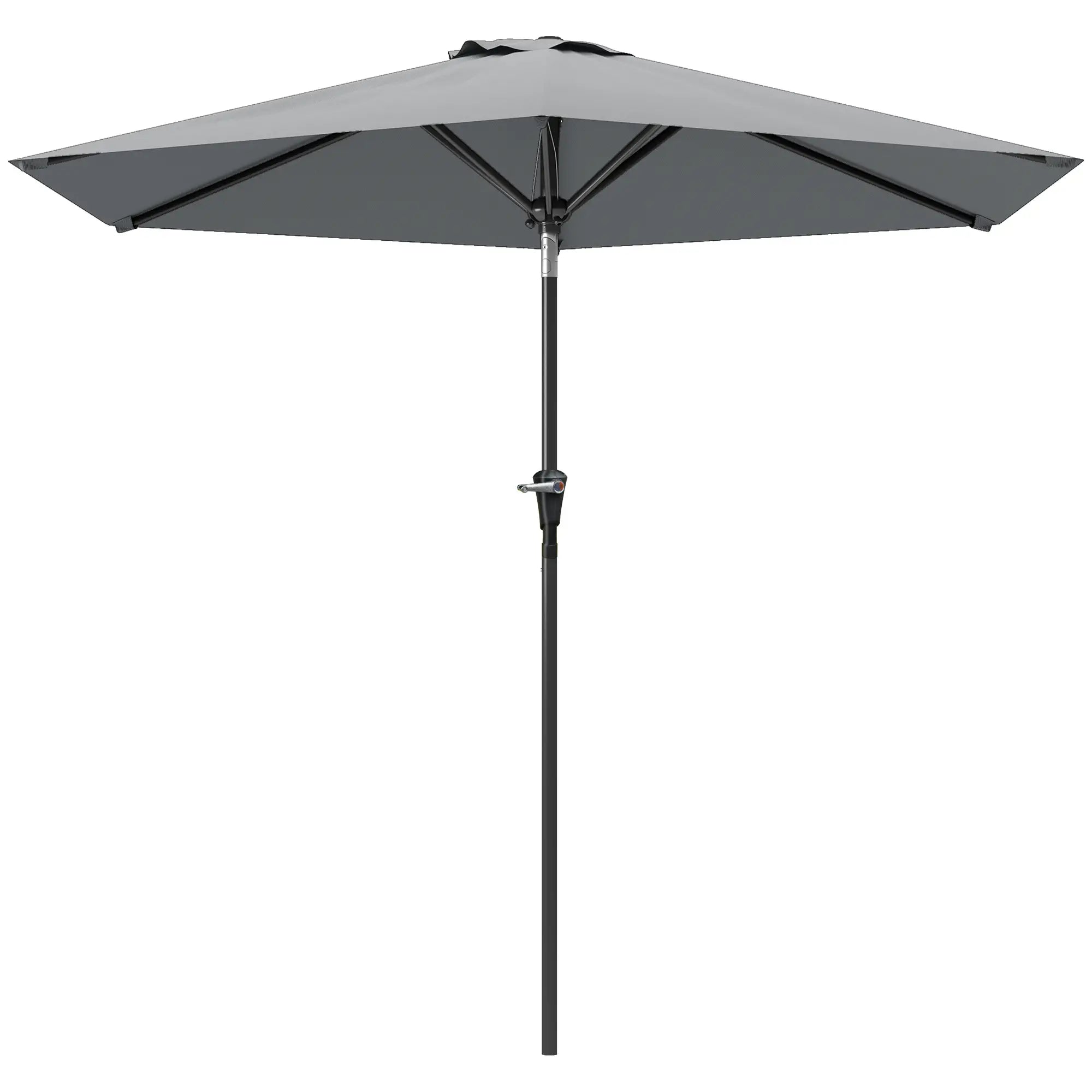Outdoor Patio Sun Umbrella, 6 Ribs, Light Grey Patio Umbrellas Light Grey at Gallery Canada