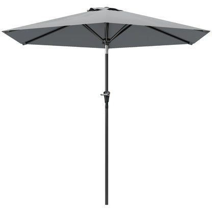 Outdoor Patio Sun Umbrella, 6 Ribs, Light Grey Patio Umbrellas Light Grey at Gallery Canada
