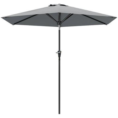 Outdoor Patio Sun Umbrella, 6 Ribs, Light Grey