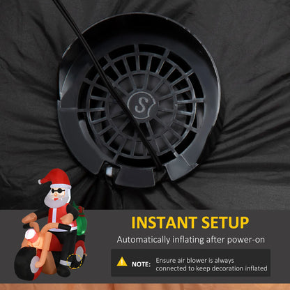 5.5' H Christmas Inflatable, LED Santa Claus Riding Motorcycle Christmas Inflatables at Gallery Canada