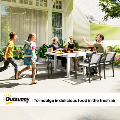 Extendable Patio Dining Table, Aluminum Frame, Faux Wood Top, Natural Wood Patio Dining Tables at Gallery Canada