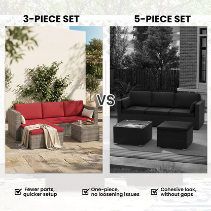 Modern Rattan Sofa Set, 3pcs, Wicker Patio Furniture, Coffee Table Patio Furniture Sets at Gallery Canada