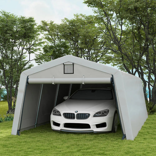 11' x 20' Portable Garage, Heavy Duty Carport, Grey