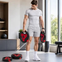 6-Piece 88 lbs Weight Plates Set, Sand-Filled, Black and Red