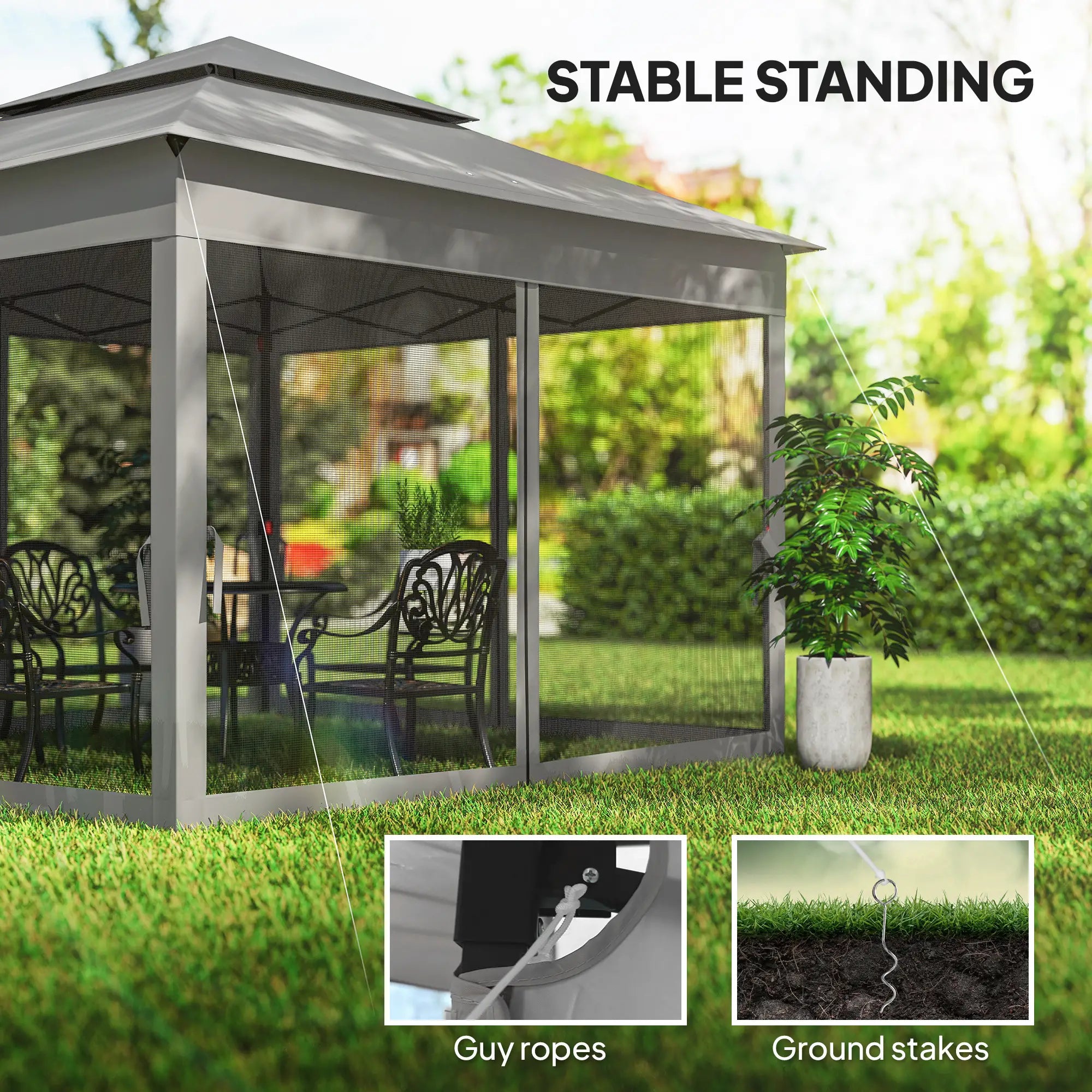 11' x 11' Pop Up Canopy, 2-Tier Soft Top Shelter, Dark Grey Pop Up Canopies at Gallery Canada