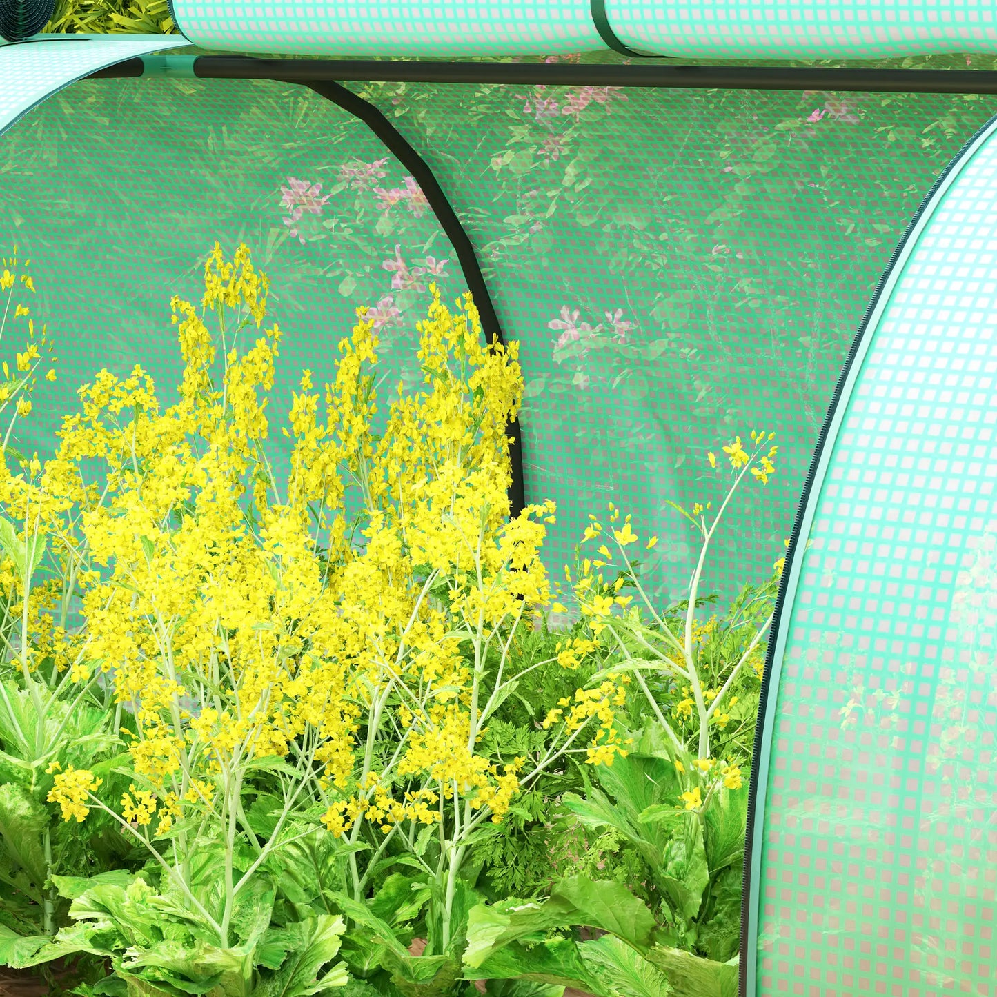 13' x 3.3' x 2.6' Mini Tunnel Greenhouse, PE Cover, Steel Frame, Zipped Doors, Green Greenhouses at Gallery Canada