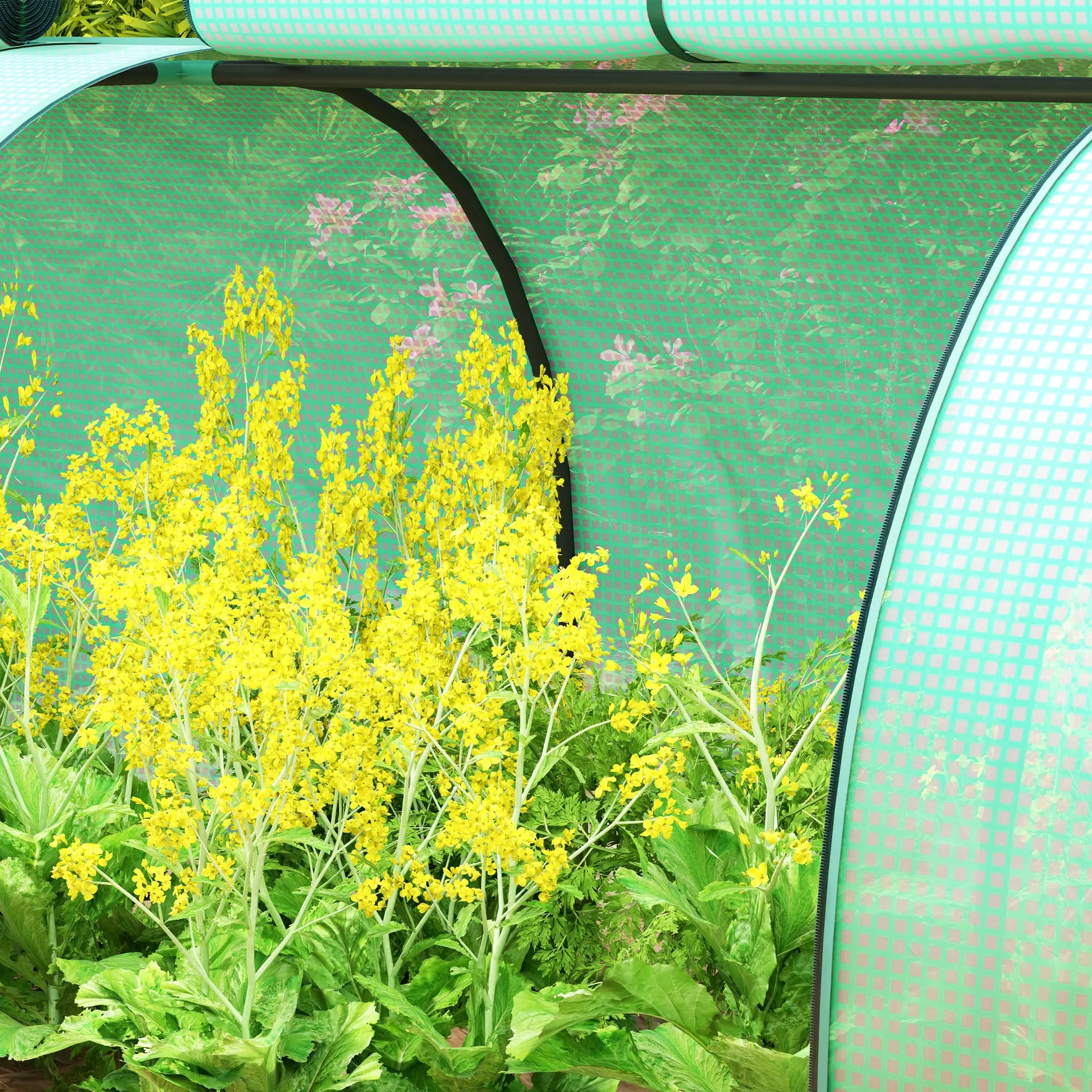 13' x 3.3' x 2.6' Mini Tunnel Greenhouse, PE Cover, Steel Frame, Zipped Doors, Green Greenhouses at Gallery Canada
