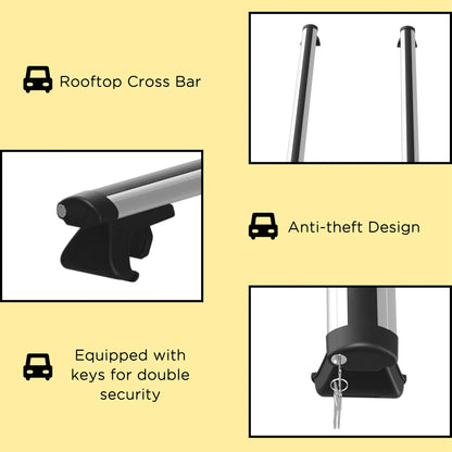 2pc Roof Rack, Aluminum Cross Bars, Adjustable, 49", Silver Automotive at Gallery Canada