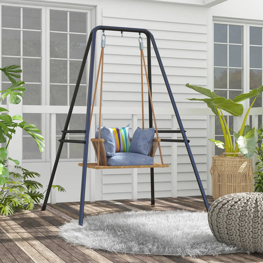 Heavy Duty Metal Hammock Chair Stand, 48.8" x 56.3" x 70.9", Black Hammock Stands Black at Gallery Canada