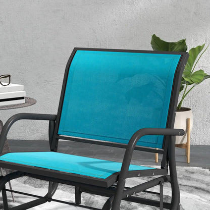 Outdoor Patio Glider Set, 2 Chairs, Breathable Mesh Seat, Blue Outdoor Gliders at Gallery Canada