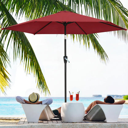 9FT Patio Umbrella, Tilt Crank, 6 Ribs, UV Protection Sun Umbrellas at Gallery Canada