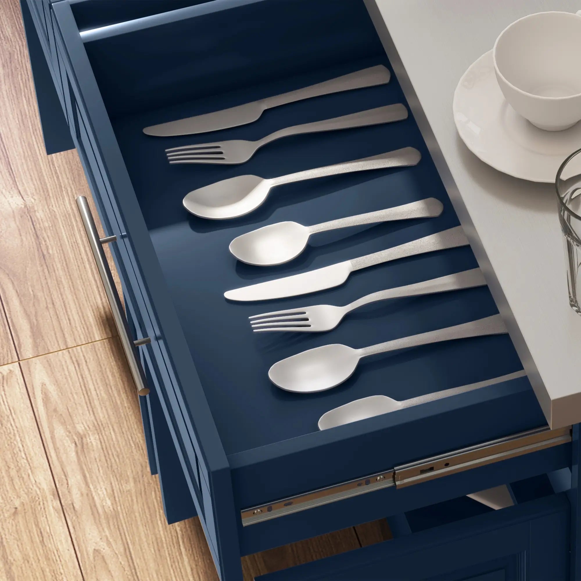 Rolling Kitchen Island with Storage, Stainless Steel Top, Blue Kitchen Islands & Kitchen Carts at Gallery Canada
