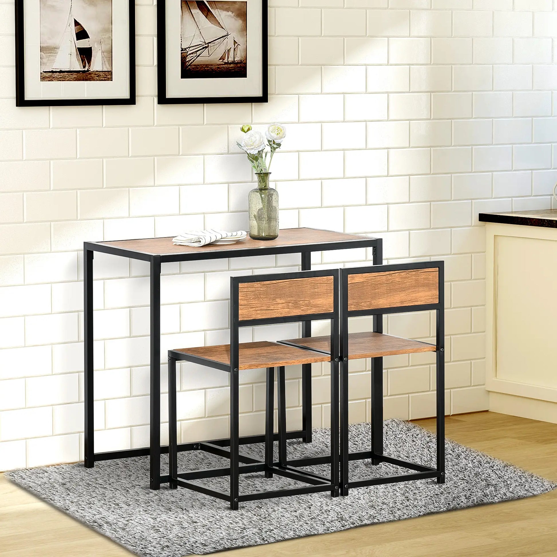 Industrial Dining Table Set for 2, Kitchen Table and Chairs Bar Sets at Gallery Canada