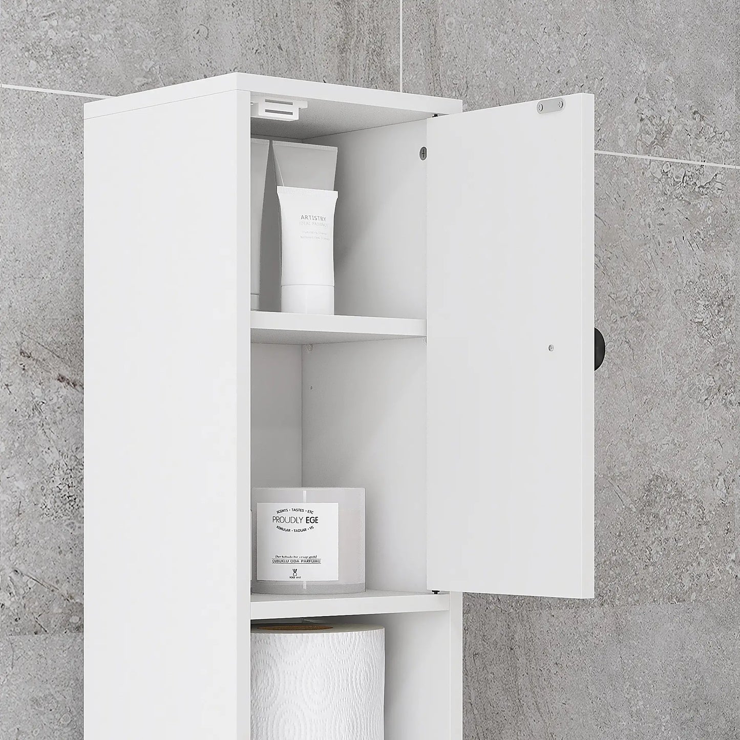 71" Tall Bathroom Storage Cabinet, Adjustable Shelves, 2 Door, White Bathroom Cabinets at Gallery Canada