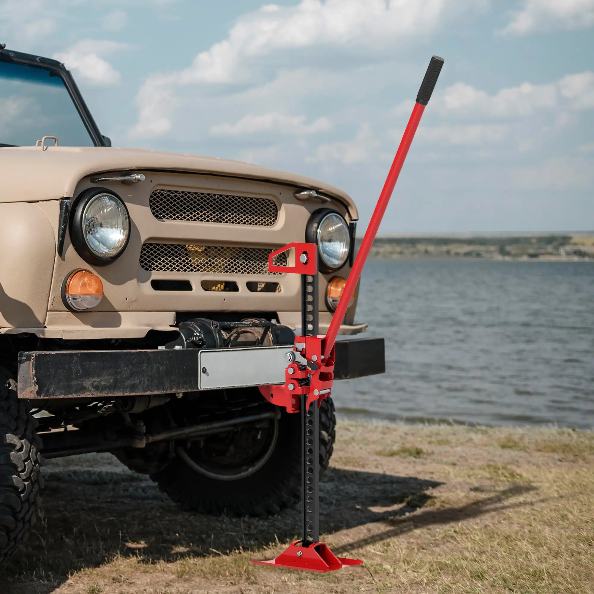3 Tonne 6600 lb Farm Jack, 48 Inch High Lift, Red Automotive at Gallery Canada