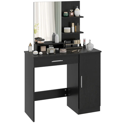 Vanity Desk with Mirror, Drawer, Open Compartment, Shelves, Cabinet Dressing & Vanity Tables at Gallery Canada
