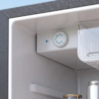 Réfrigérateur mini 2,6 pieds cubes, réfrigérateur compact à porte unique, argent