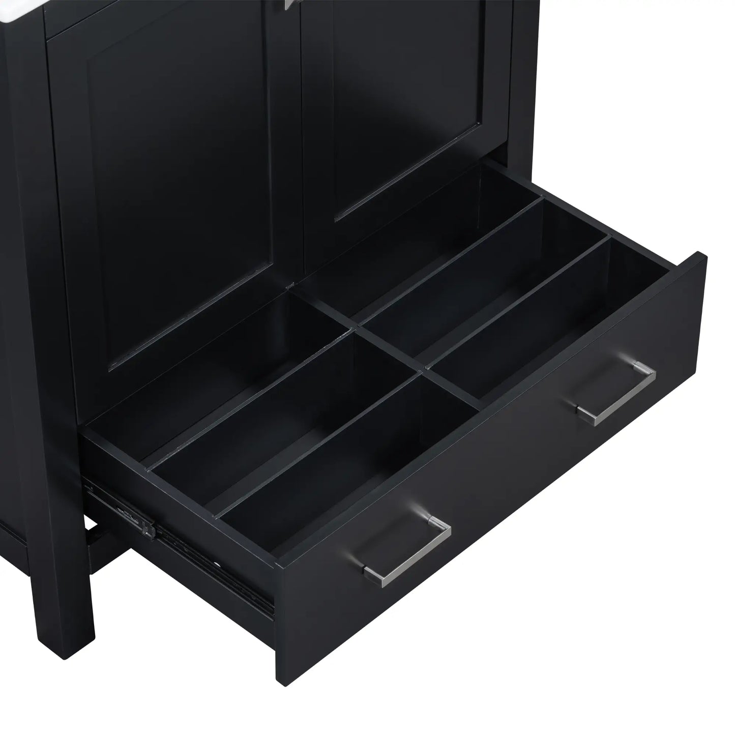 30" Bathroom Vanity, Single Undermount Sink, Soft-Close Doors, Black+White Sink Cabinets at Gallery Canada