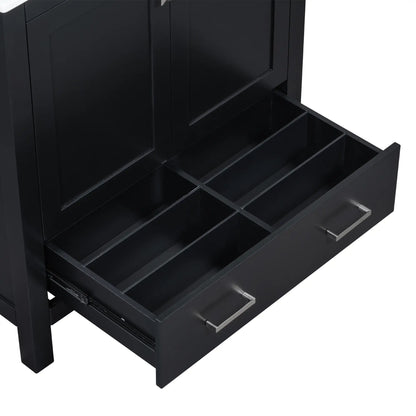 30" Bathroom Vanity, Single Undermount Sink, Soft-Close Doors, Black+White Sink Cabinets at Gallery Canada