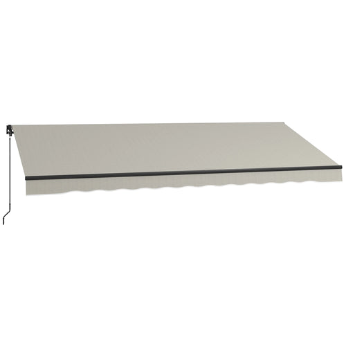 15' x 10' Retractable Awning, UV Resistant Sunshade Shelter, Light Grey