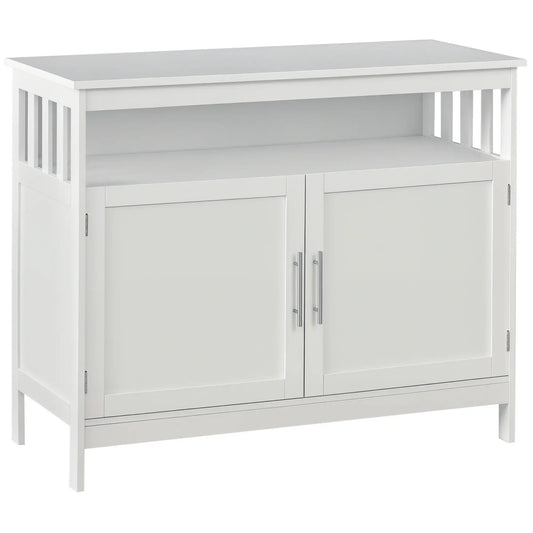 Wooden Console Table, Open Shelf, 2 Layer Cabinet, Kitchen Furniture Bar Cabinets White at Gallery Canada