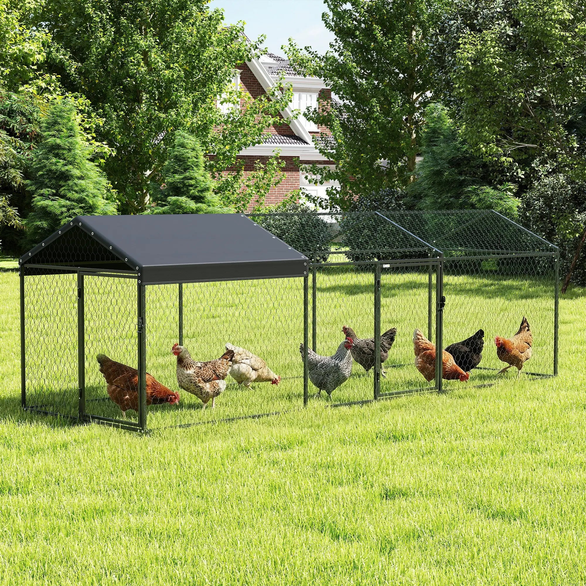 Large Metal Chicken Coop, Waterproof Cover, 3-5 Poultry, Outdoor Cage Chicken Coops at Gallery Canada