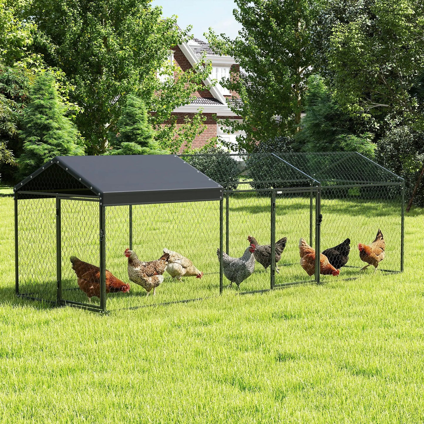 Large Metal Chicken Coop, Waterproof Cover, 3-5 Poultry, Outdoor Cage Chicken Coops at Gallery Canada