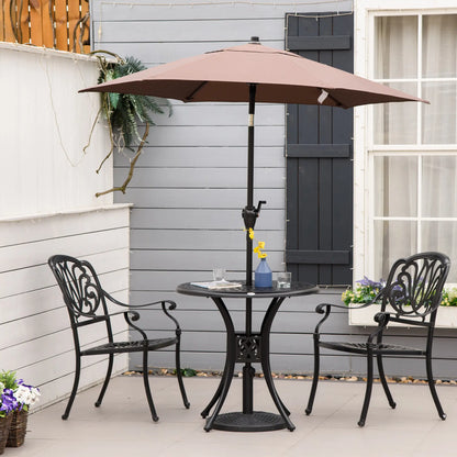 30-Inch Round Patio Dining Table, Umbrella Hole, Antique Cast Aluminum, Black Patio Side Tables at Gallery Canada