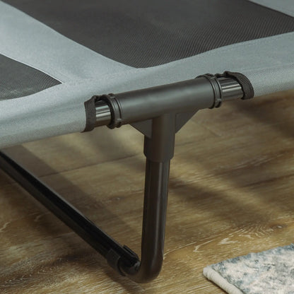 Elevated Dog Bed with Canopy, Portable XL Dog Cot, 48" x 36" x 43", Grey Elevated Dog Beds at Gallery Canada